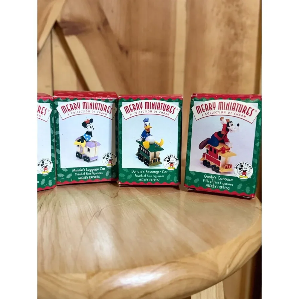 1998 EMPTY BOXES ONLY Hallmark Merry Miniatures Mickey Express Complete Set 5